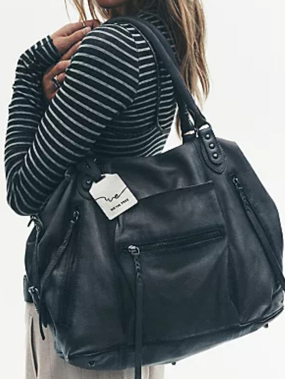 Free People Grey Emerson Oversized Tote Bag
